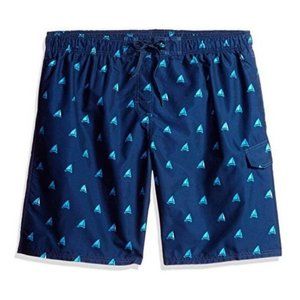 KANU SURF Men's Regatta Navy with Sail Boats Swim Trunks in a Size 5X